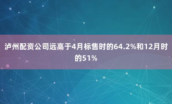 泸州配资公司远高于4月标售时的64.2%和12月时的51%